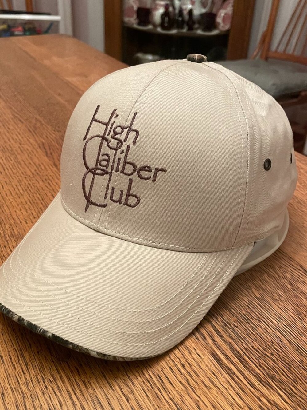 High Caliber Club Friends of the NRA Beige Hook and Loop Baseball Hat Cap